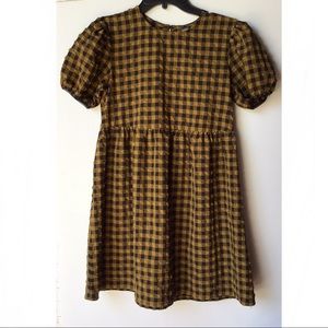 Wild Fable Puff Sleeve Plaid Mini Dress Size XS